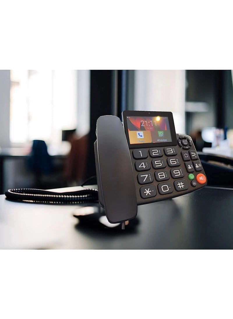 Generic - Smart LTE 4G Fixed Traditional Phone Wireless Landline Phone Android 9.0 with 4G Sim Card, Landline Telephone Dual Sim Smart 4G Big Button Android With Video Call Home Business Landline Phones - Image 1