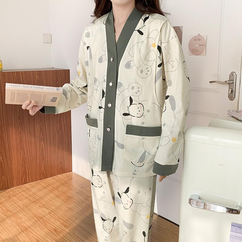 Celary Korean Style Women’s Night Suit|| Cute Printed Pajama Set with Long Sleeve Top & Pants|| Cotton Loungewear||Winter Night Dress|| Full Sleeves with Front Buttons - Image 3