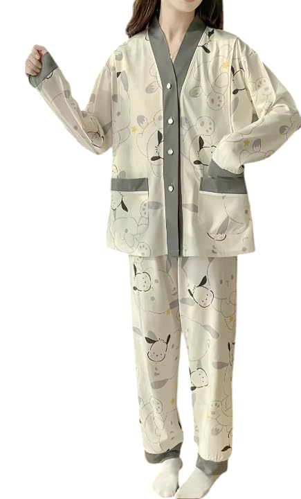 Celary Korean Style Women’s Night Suit|| Cute Printed Pajama Set with Long Sleeve Top & Pants|| Cotton Loungewear||Winter Night Dress|| Full Sleeves with Front Buttons - Image 1