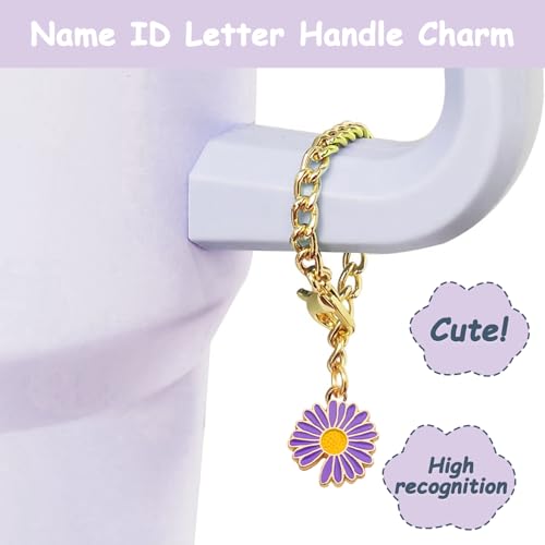 vikgle Stanley Cup Accessories Set,Including 2 Pcs 0.4in Straw Cover, 1 Silicone Spill-Proof Stopper Set of 3, 1 Cute Purple Flower Handle Charm, 1 Silicone Boot Fits Stanley 40&30 Oz Tumbler (Purple) - Image 3