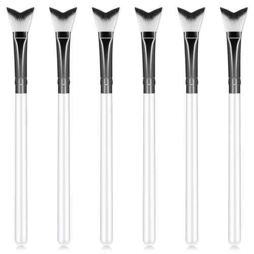 Sliverdew 6 Pcs Curved Fluffy Lash Cleaning Brushes Lash Shampoo Brushes Eyelash Extension Cleansing Brush Soft Makeup Removal Lash Brush Cleaner for Home Salon Facial Cleansing Brush - Image 1