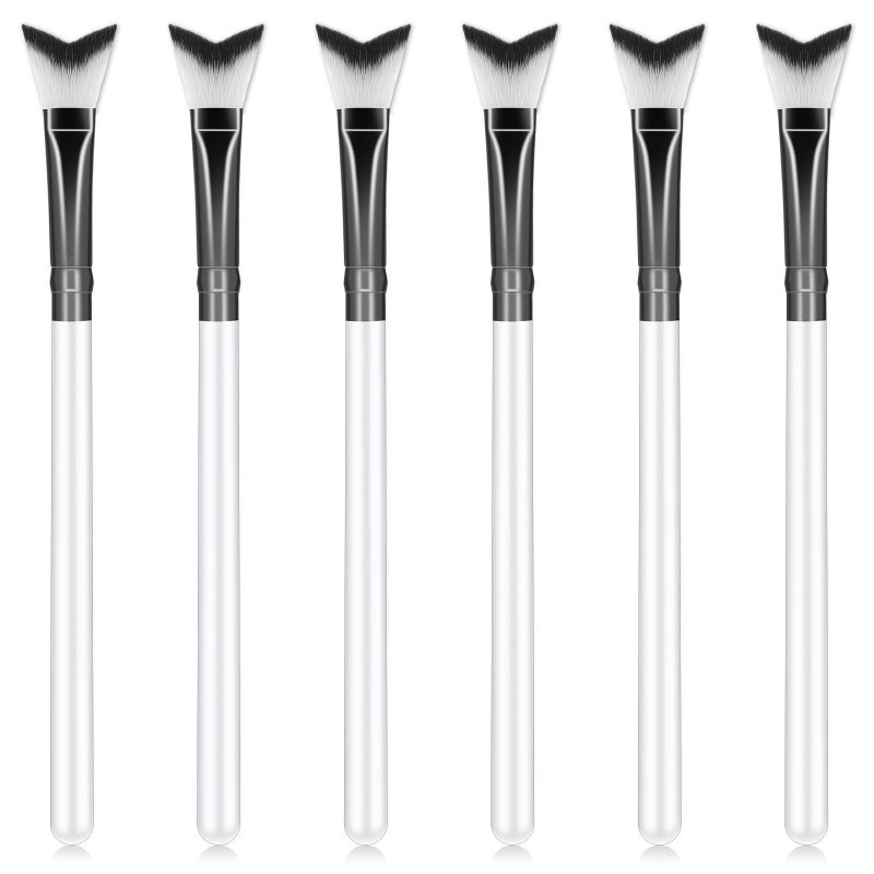 Sliverdew 6 Pcs Curved Fluffy Lash Cleaning Brushes Lash Shampoo Brushes Eyelash Extension Cleansing Brush Soft Makeup Removal Lash Brush Cleaner for Home Salon Facial Cleansing Brush - Image 3