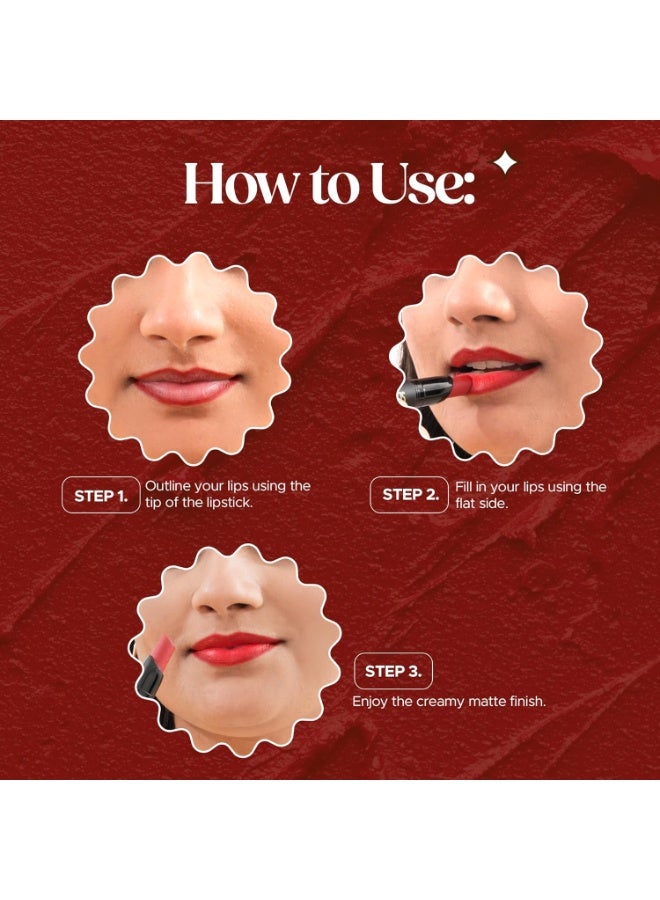 Hilary Rhoda Slay All Day Matte Lipstick | Transfer-proof & Smudge-proof | Long-Lasting & Premium Creamy Lipstick | Waterproof & Vibrant Colour lipstick | 2.6g (Terracotta - Shade 04) - Image 5