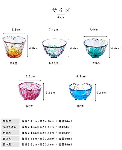 ADERIA Tsugaru Biidoro Mini Glass Set Glass Five Different by Aderia - Image 5