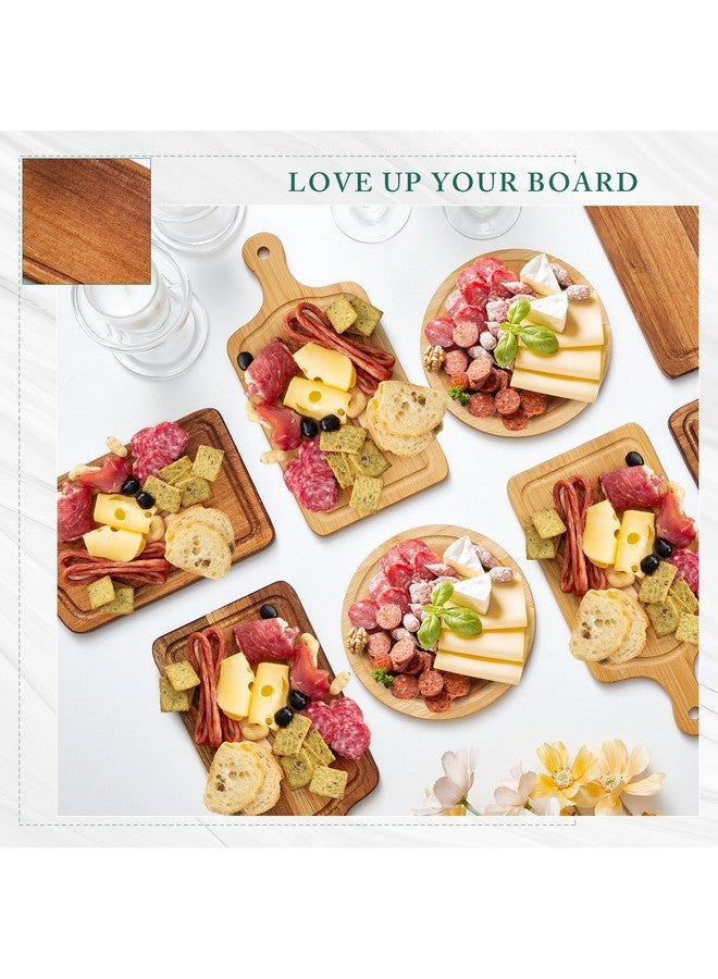 Maxcheck Maxcheck 12 Sets Baby Shower Bridal Game Prizes for Winners Round Cheese Board Set Wood Mini Charcuterie Board with Knives and Forks Bulk Thank You Card with Gift Box for Guests Wedding Favor (Acacia)  - Image 4