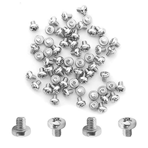 MroMax 60Pcs M2.5 x 3mm Pan Head Phillips Machine Screws, 304 Stainless Steel 18-8, Fully Thread, Metric Silver Gray Cross Head Screws Bolts for Computers, Camera and Other Small Electronic Devices - Image 1