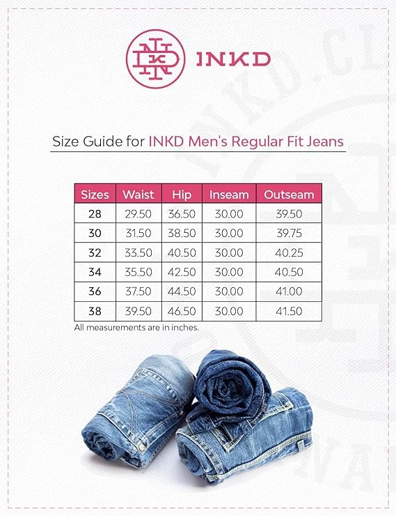 INKD Men's Contrast Stitch Stretchable Regular Fit Jeans - Image 5