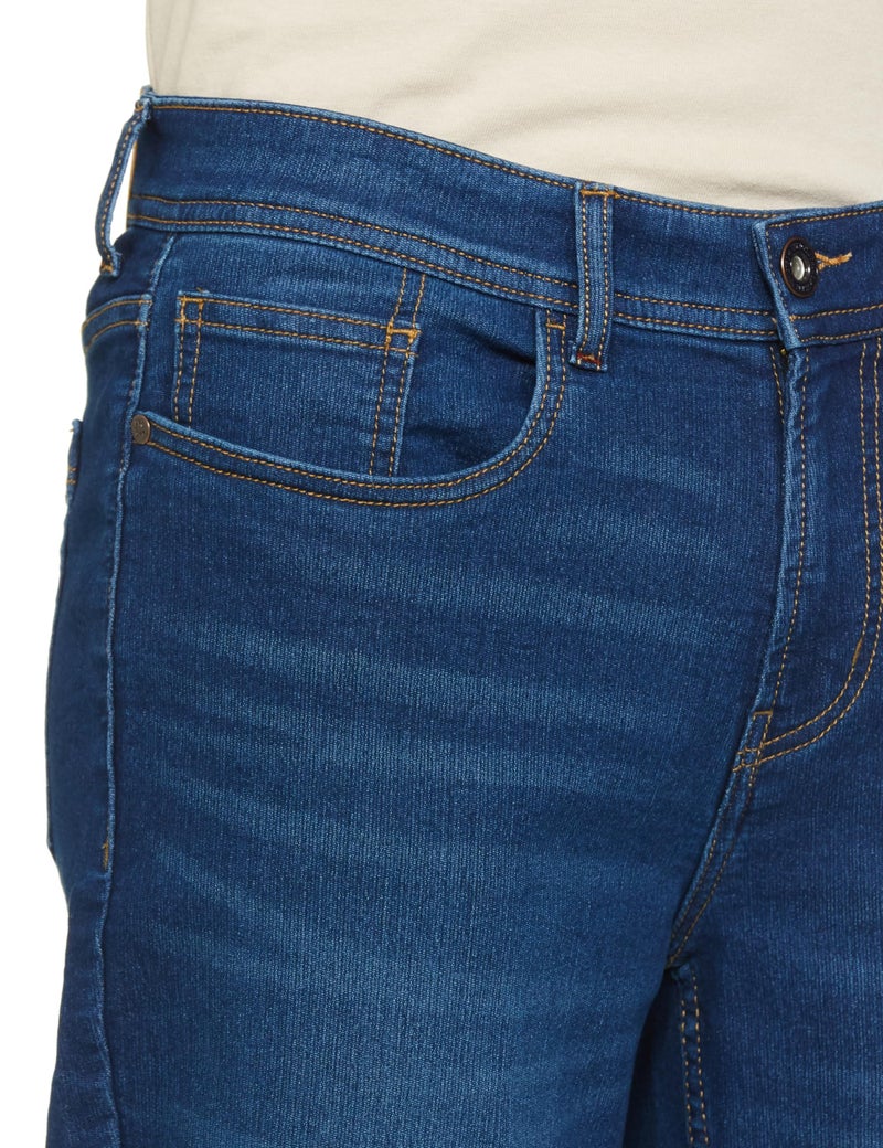 INKD Men's Contrast Stitch Stretchable Regular Fit Jeans - Image 3