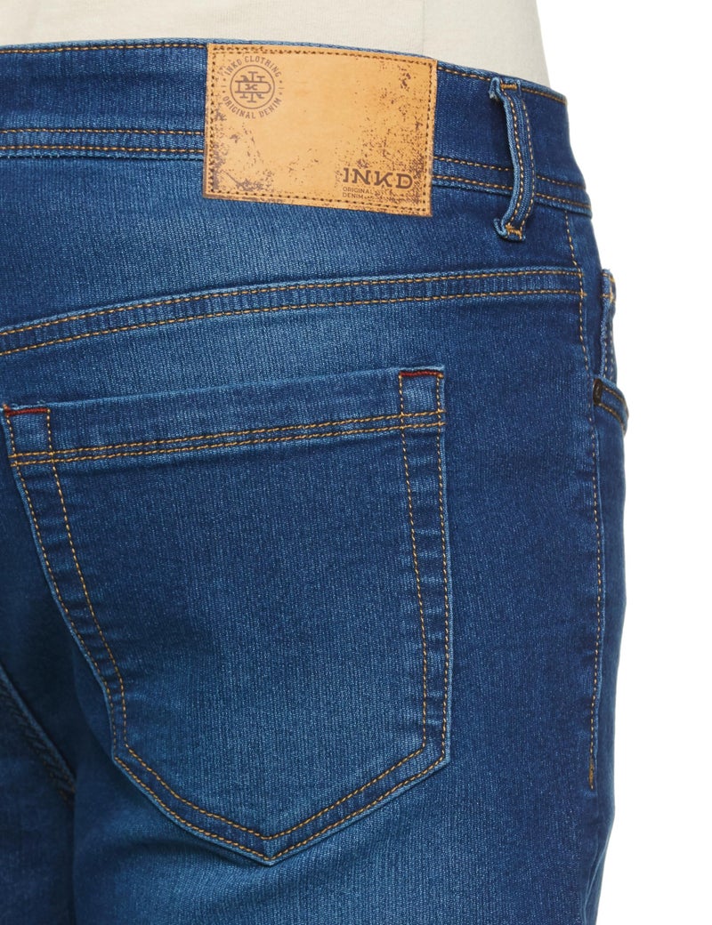 INKD Men's Contrast Stitch Stretchable Regular Fit Jeans - Image 4