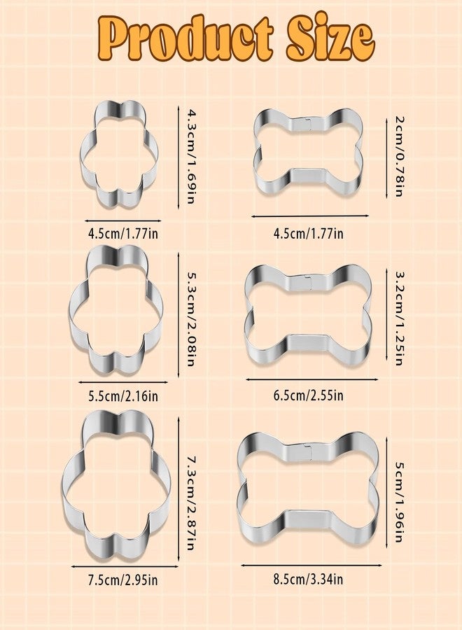 BOHUIZ 6 Pcs Dog Bone Cookie Cutter, 3 Sizes Stainless Steel Bone & Paw Print Cookie Cutters Set Dogs Treats Cookies Cutter Biscuit Mold for Theme Party Homemade Treats and Baking - Image 2