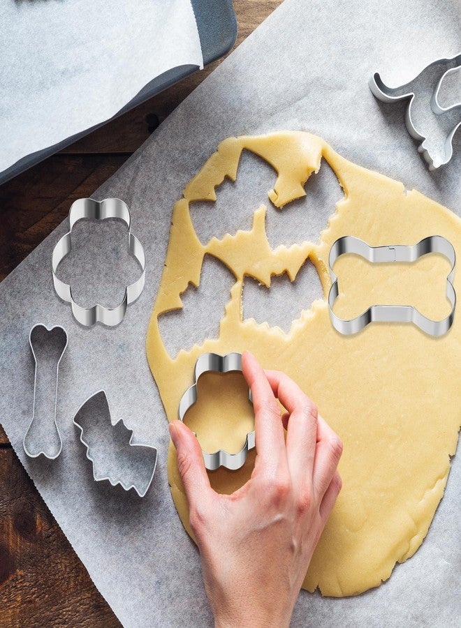 BOHUIZ 6 Pcs Dog Bone Cookie Cutter, 3 Sizes Stainless Steel Bone & Paw Print Cookie Cutters Set Dogs Treats Cookies Cutter Biscuit Mold for Theme Party Homemade Treats and Baking - Image 4