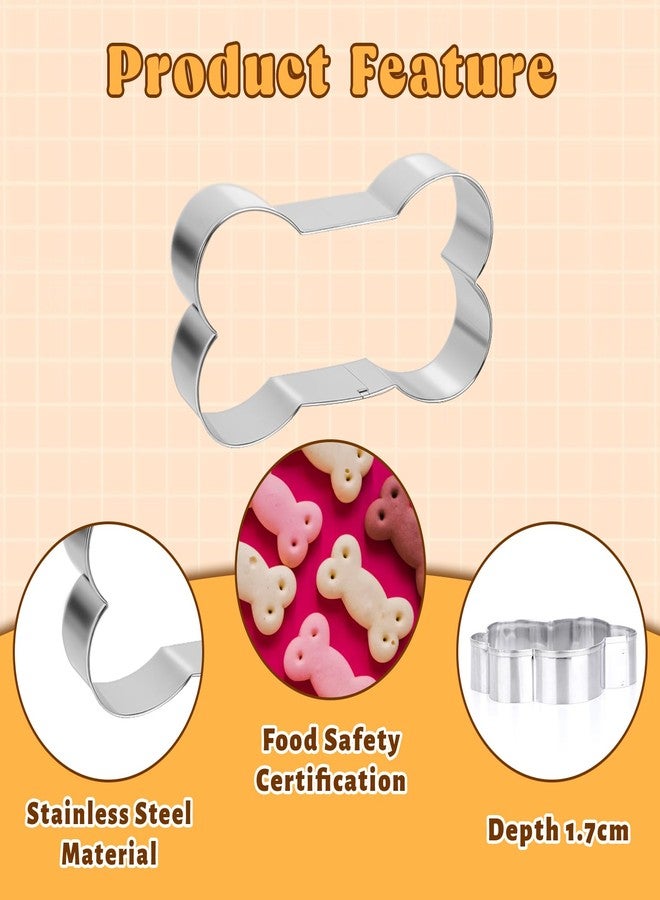 BOHUIZ 6 Pcs Dog Bone Cookie Cutter, 3 Sizes Stainless Steel Bone & Paw Print Cookie Cutters Set Dogs Treats Cookies Cutter Biscuit Mold for Theme Party Homemade Treats and Baking - Image 3