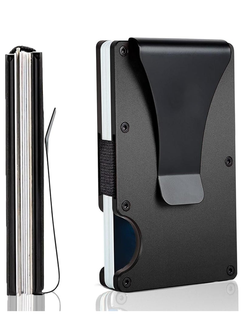 أوزيغالور محفظة معدنية بجيب أمامي معدني بجيب أمامي مع مشبك نقود من الألومنيوم لحجب الترددات اللاسلكية - Image 1