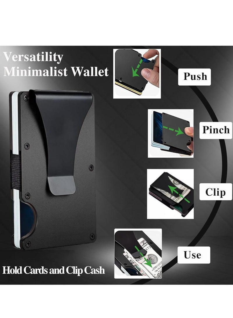 أوزيغالور محفظة معدنية بجيب أمامي معدني بجيب أمامي مع مشبك نقود من الألومنيوم لحجب الترددات اللاسلكية - Image 5