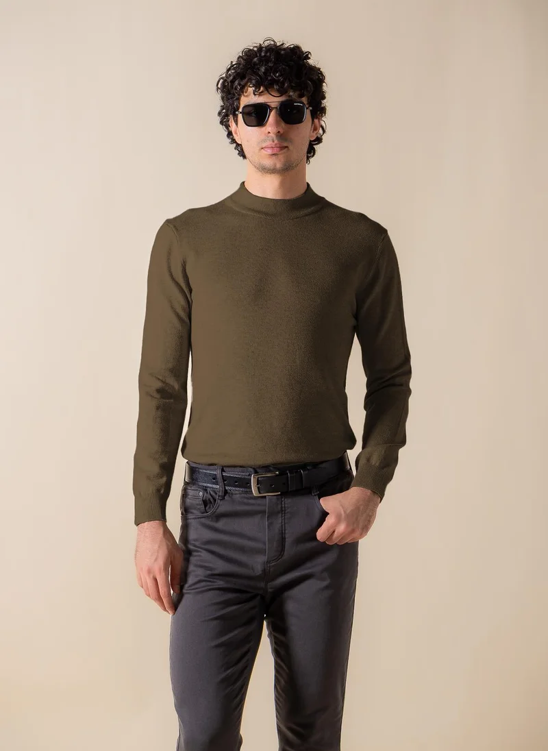 SHAPES FINE KNIT MOCK-NECK SWEATER