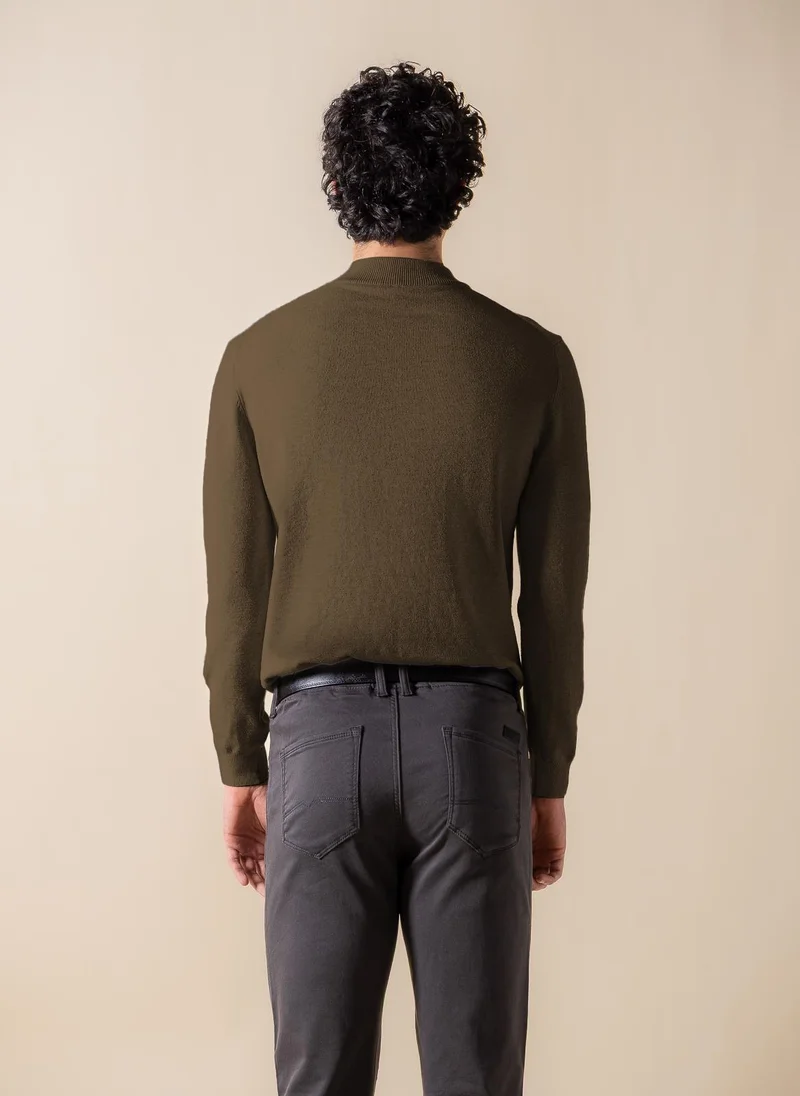 SHAPES FINE KNIT MOCK-NECK SWEATER