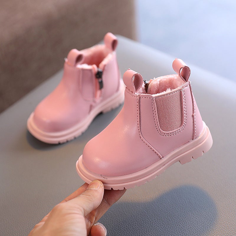 One-Piece Delivery Baby Winter Cotton Shoes 1 Smoke Tube Boots Fleece-Lined Warm Cotton Boots 2 Boys And Girls Baby Toddler Shoes - Image 3