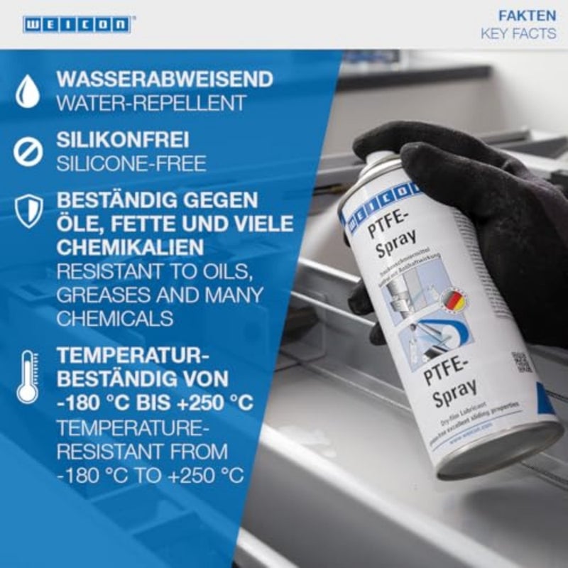 PFTE-Spray 400 مل زيت تشحيم جاف مقاوم للحرارة مع تأثير غير لاصق - Image 5
