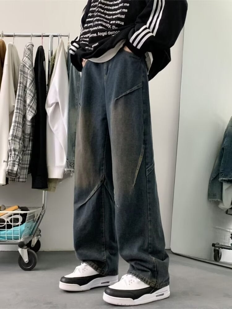 New Jeans For Boys Black American Retro Wide-Leg Pants Straight Loose Casual Long Pants For Men Summer - Image 3