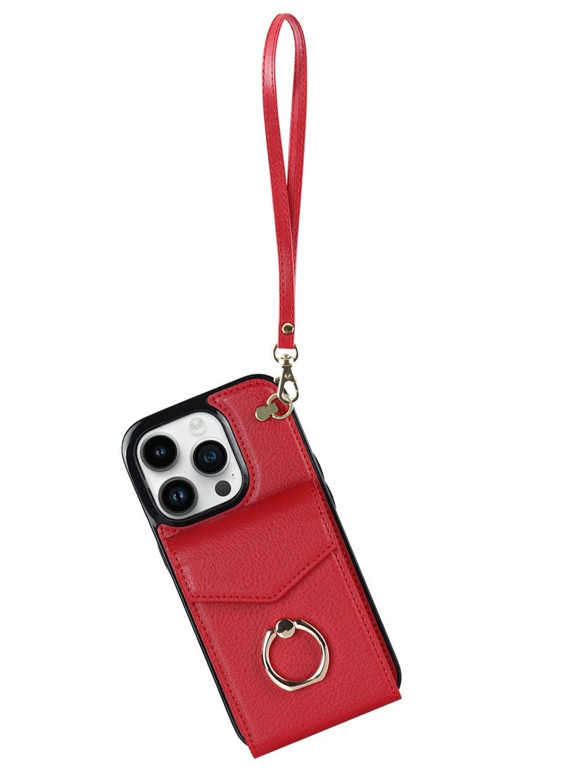 Suteni Ring Buckle Back Cover Card Slots Leather Phone Case for Samsung  - Image 1