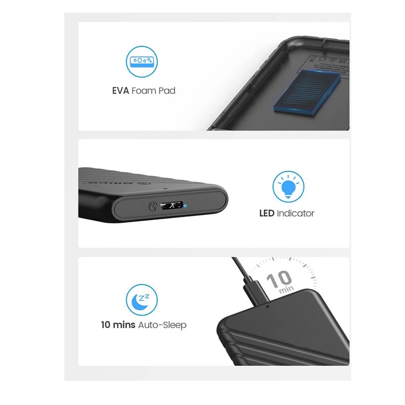 Barakah حافظة قرص صلب خارجي SSD بحجم 2.5 بوصة USB 3.0 إلى SATA3 بسماكة 7mm و 9.5mm مع دعم UASP لأجهزة الكمبيوتر المحمولة والماك - Image 5