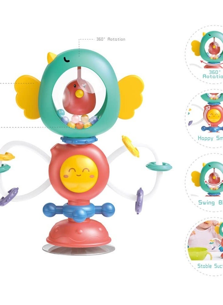 NIBEMINENT Baby Toys, High Chair Suction Cup Rattle Toys for Sensory Play | Suitable Boys & Girls Ages 3 Months+ Color: Blue  - Image 2