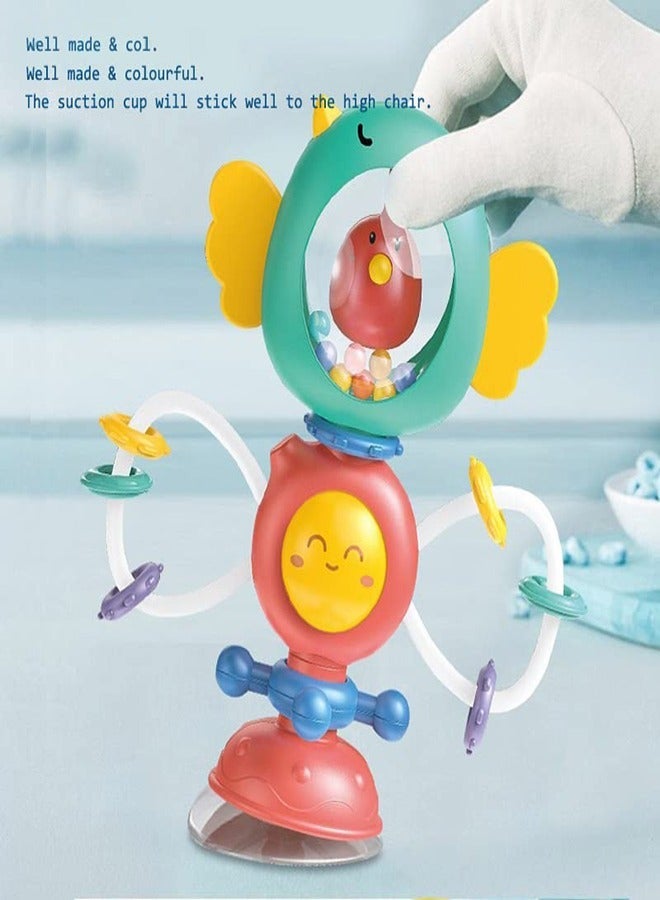 NIBEMINENT Baby Toys, High Chair Suction Cup Rattle Toys for Sensory Play | Suitable Boys & Girls Ages 3 Months+ Color: Blue  - Image 5