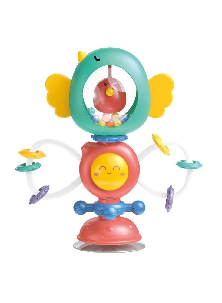 NIBEMINENT Baby Toys, High Chair Suction Cup Rattle Toys for Sensory Play | Suitable Boys & Girls Ages 3 Months+ Color: Blue  - Image 1