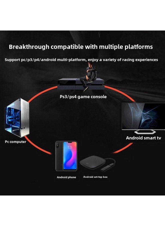 ماركة غير محددة عجلة قيادة ألعاب الكمبيوتر الشخصي/PS4/ANDROID المباشرة من المصنع، عجلة قيادة متعددة الوظائف 4 في 1، عجلة قيادة اهتزازية، لعبة كمبيوتر - لون المنتج: عجلة قيادة متعددة الوظائف 4 في 1 - أحمر  - Image 3