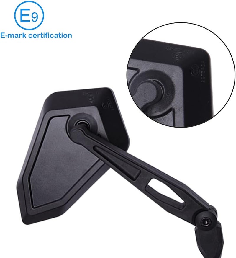 DREAMIZER Black 8mm 10mm Motorcycle Rear View Mirrors with Clamp Mount - Image 3