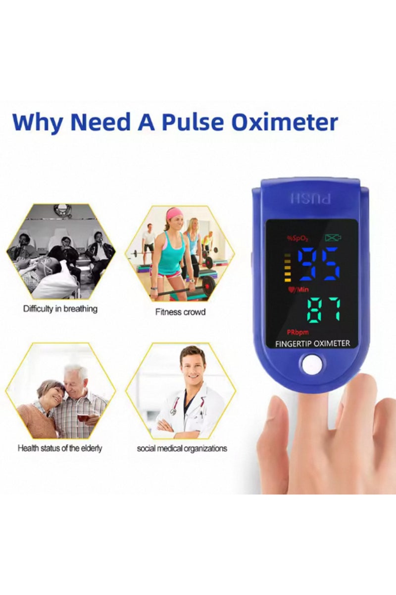 erorex Blue Smart Blood Oxygen Heart Rate Measurement Portable Health Monitor Accessories with LED Digital - Image 4