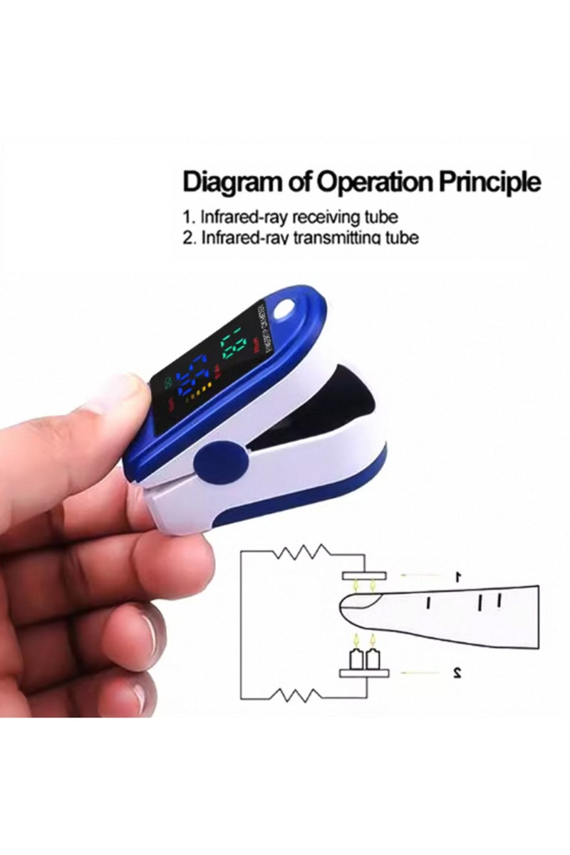 erorex Blue Smart Blood Oxygen Heart Rate Measurement Portable Health Monitor Accessories with LED Digital - Image 3