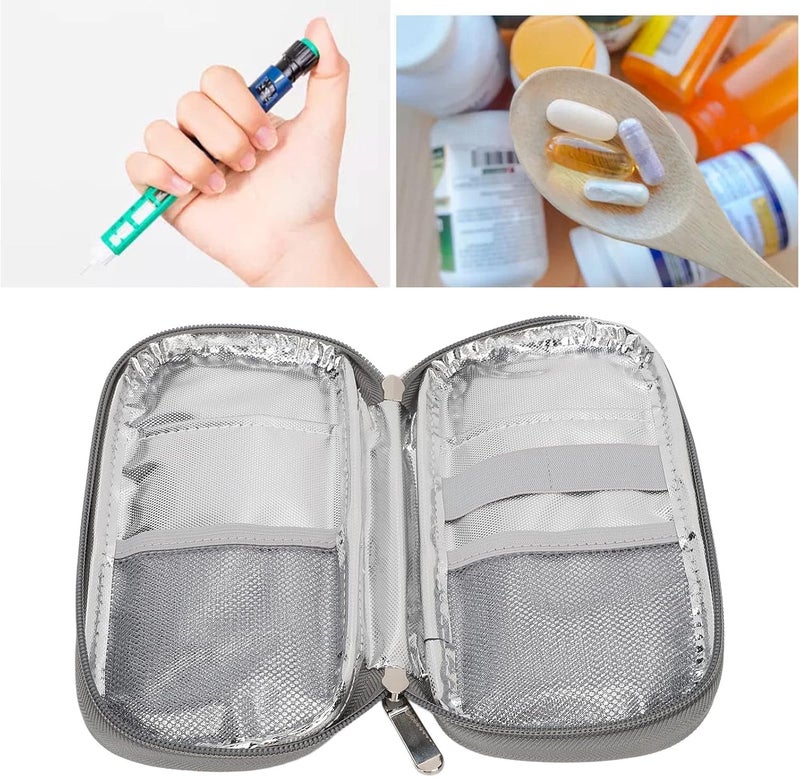 klarako Insulin Cooler Travel Case, Diabetic Insulated Cooling Bag Diabetic Travel Case Bag Porfessional Travel Portable Diabetic Cooling Case for Insulin Pens, Glucose Meter and Other Diabetic(Marble Green) Marble Green - Image 4