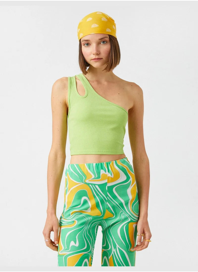 KOTON One Shoulder Cut Out Crop Tanktop