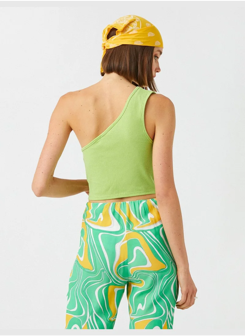 KOTON One Shoulder Cut Out Crop Tanktop