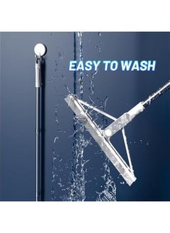 MIXDE ® Floor Squeegee, Rubber Squeegee Broom with Handle Adjustable, for Shower Doors Glass Window Wipers Brush for Glass Doors, Bathroom, Mirrors, Windows Cars and Tile Walls  - Image 4