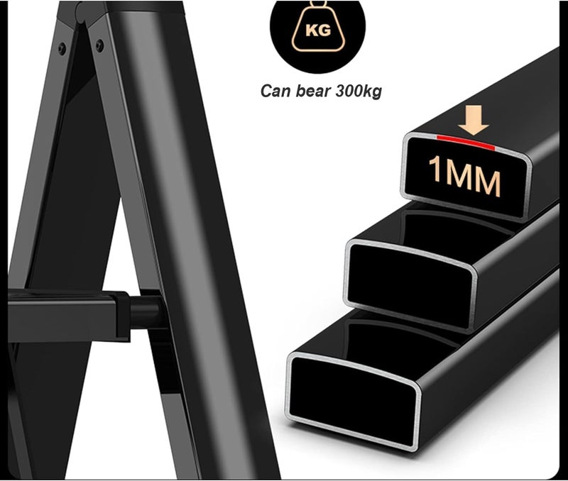 Achyut 3 Step Ladder Folding Step Stool with AntiSlip Pedal Aluminum Portable Kitchen Ladder Suitable for Household Office 150Kg Capacity - Image 5