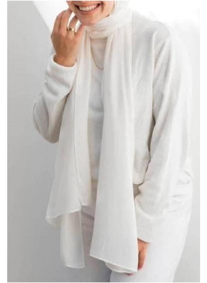 Generic - Modern modal hijab shawl, size 200x55 cm, white - Image 1
