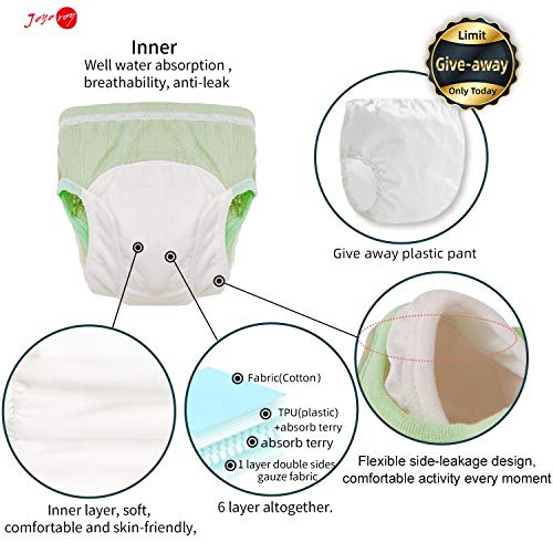 Joyo roy 5Pcs Potty Training Underwear for Boys Breathable 100% Cotton Toilet Training Pants 4T-5T Boys Absorbent Double Thigh Wings for Antileak Pee Pants with a Waterproof Cloth Diaper Cover - Image 3