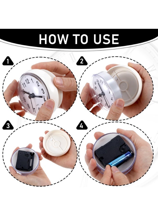 SUNSAR Waterproof Shower Clock, Shower Timer with Strong Suction Cup Design, White Bathroom Clocks for Home Bathrooms Toilets Kitchens Hotels, Easy Reading Bathroom Wall Clock with Hour and Minute Hands - Image 3