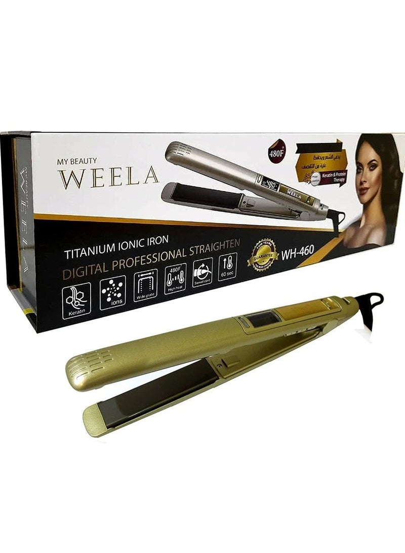 WEELA Professional Titanium Ionic Hair Straightener WH‑460 – Digital Salon Iron - Image 1