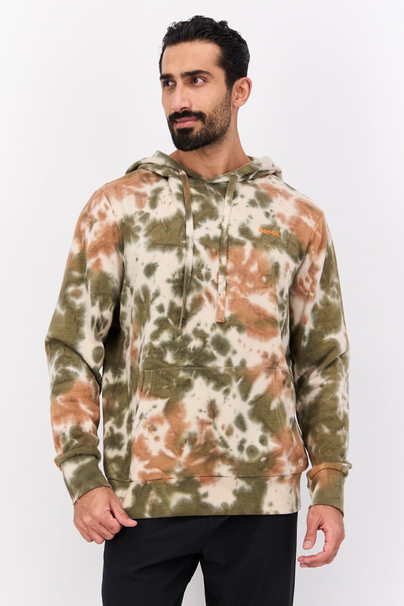 Bench ملابس رياضية للرجال بشعار العلامة التجارية، خارجية، سويت شيرت، زيتوني - Image 1