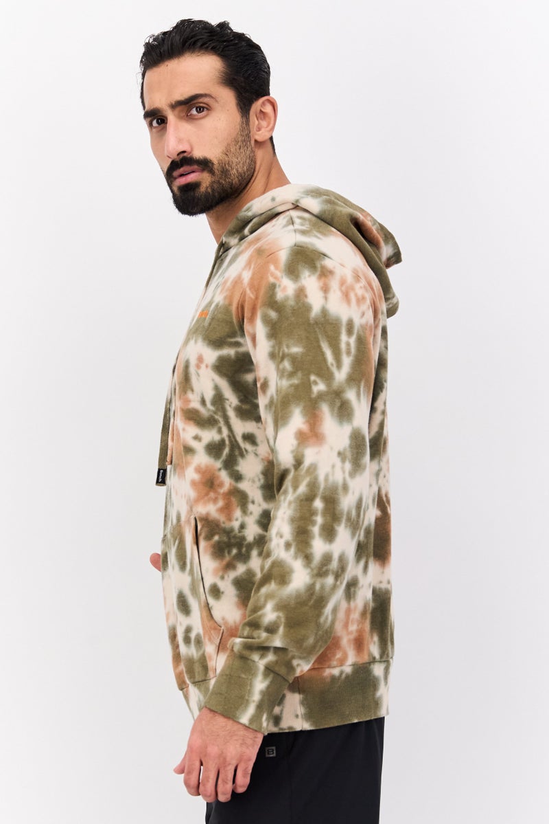 Bench ملابس رياضية للرجال بشعار العلامة التجارية، خارجية، سويت شيرت، زيتوني - Image 2