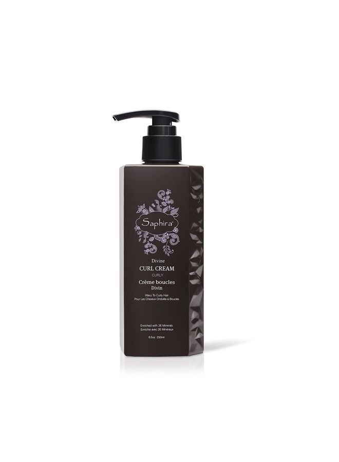 Saphira Moisturizing Curl Cream for Curly and Wavy Hair, Hair Moisturizer and Deep Conditioning for Shine and Bounce, Sulfate-Free, Paraben-Free, Vegan, 8.5 Ounce - Image 1