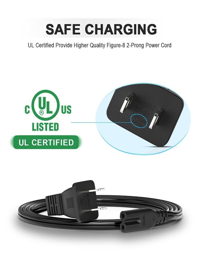 Bicmice AC Power Cord for PS5 PS4 PS3 PlayStation 4 Slim,Xbox One S/X,TV Power Cable for Samsung LG TCL Roku Toshiba LED LCD TV,HP - Image 5
