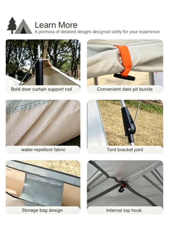 Arabest Large Family Camping Tent with Canopy, Instant Pop Up Tent for 6-8 Person Capacity, Easy Setup Dome Tent, Portable Camping Tent for Outdoor and Backpacking Beaches - Image 4
