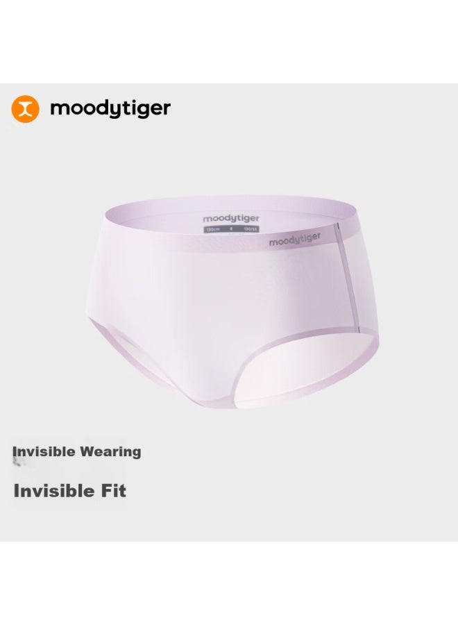 Moodytiger Girls Seamless Antibacterial Soft Breathable Ice Silk Sports Briefs For Spring And Autumn