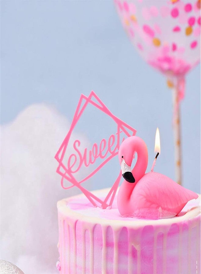 FLYPARTY Girls Birthday Candles,Handmade Adorable Pink Weeding Party Cake Topper Candle, Baby Shower Festival Theme Valentine's Day Favors Decorations(Flamingos) - Image 1