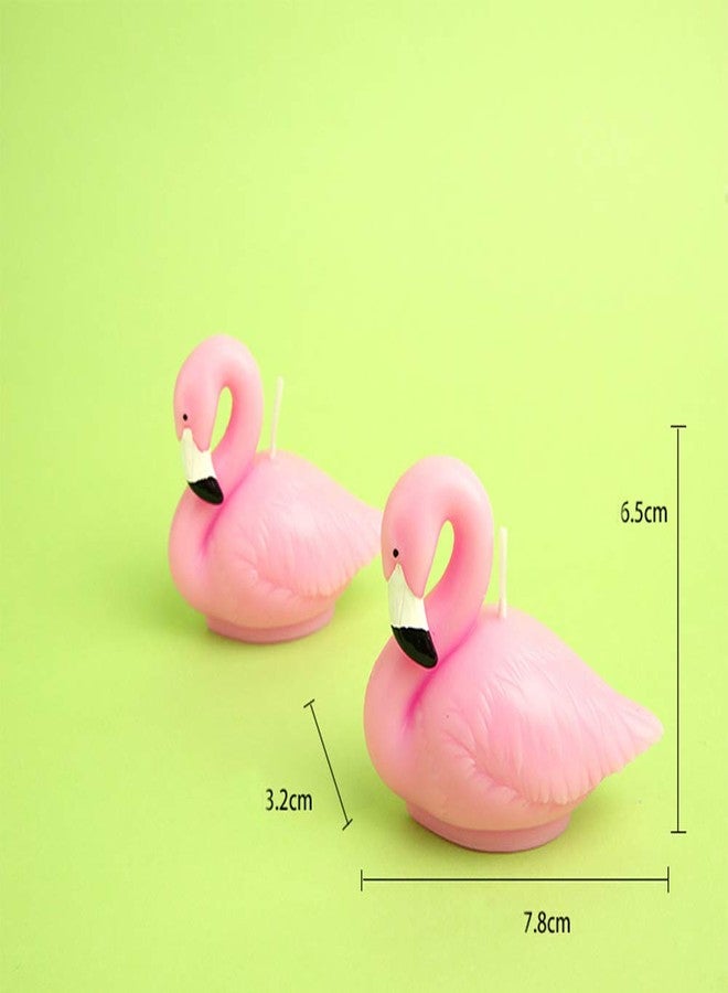 FLYPARTY Girls Birthday Candles,Handmade Adorable Pink Weeding Party Cake Topper Candle, Baby Shower Festival Theme Valentine's Day Favors Decorations(Flamingos) - Image 5