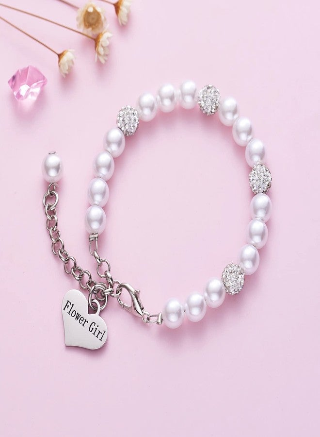 LParkin Flower Girl Bracelet Flowergirl Pearl Bracelet Flowergirl Gift Jewelry (Bracelet) - Image 4